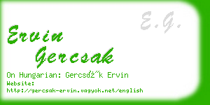 ervin gercsak business card